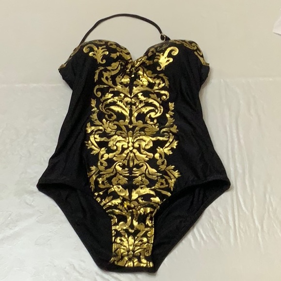 Lisa Blue TEMPLE DANCER Sweetheart Bandeau 1pc - Black (#36) - Picture 3 of 11